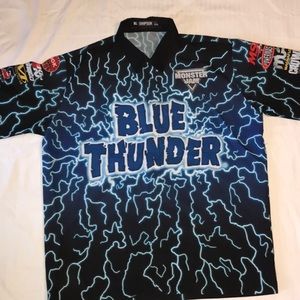 Men’s Simpson Blue Thunder monster jam crew shirt